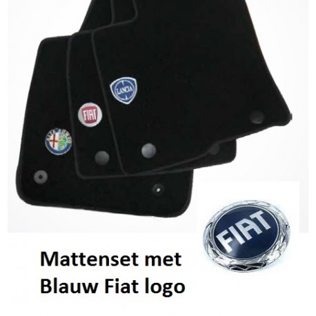 Mattenset Fiat Grande Punto blauw logo