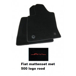 Mattenset Fiat 500 2007-2012 ROOD 500 LOGO