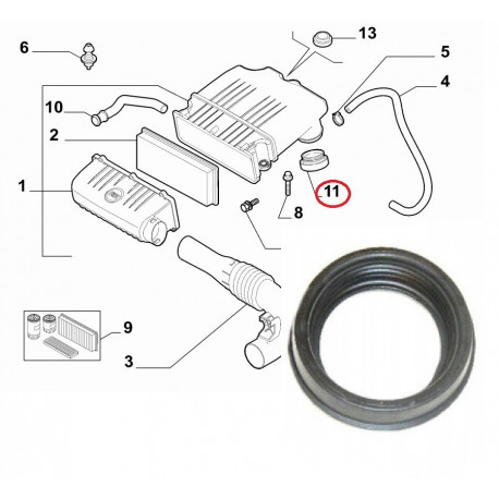 Ring luchtfilterhuis Fiat 500 1.2 8V