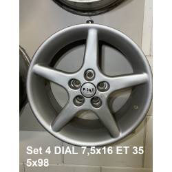 Velgset DIAL 7,5x16 5x98 ET35