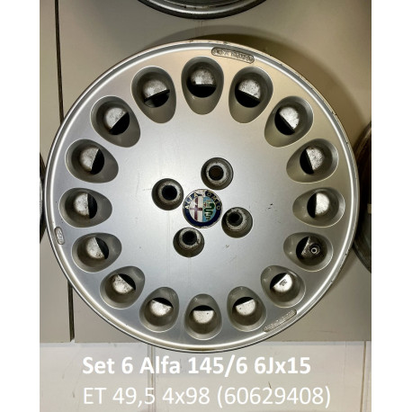 Velgset Alfa 145/6 6Jx15 ET 49,5 4x98