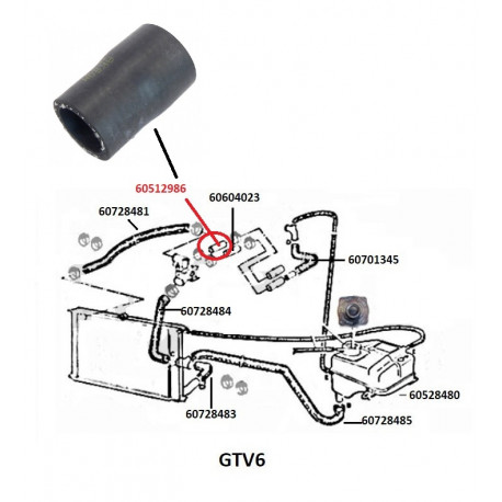 Slang GTV6/75 V6 thermostaat
