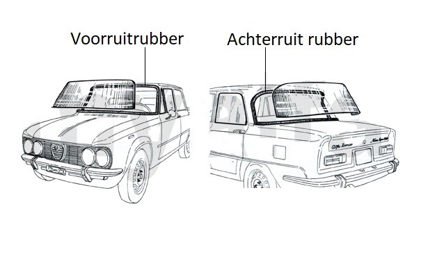 Achterruit rubber Giulia Super