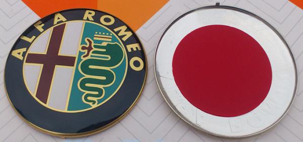 Alfa overzet logo 74mm voor/achter