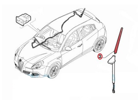 Antenne spriet Alfa Giulietta na 2010