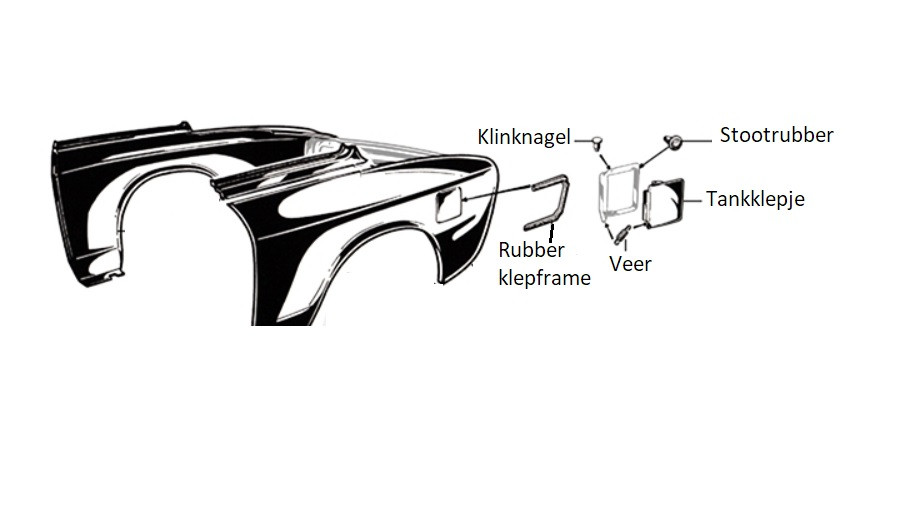 Benzineklep rubber Giulia / Bertone