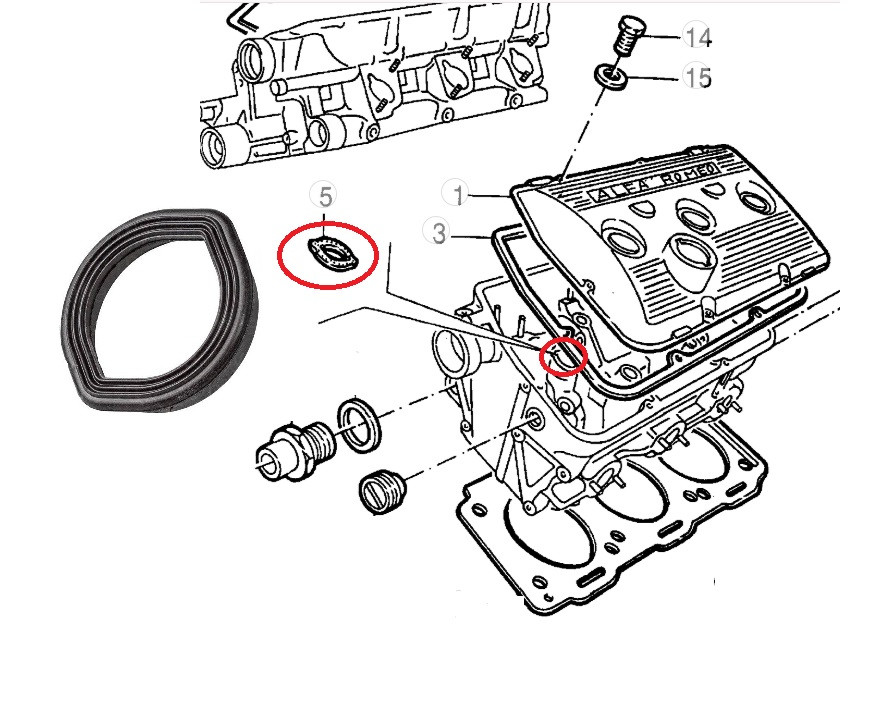 Bougiegatrubber V6 OT