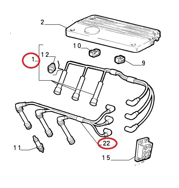 Bougiekabelset Spider 916 3.0V6 12V