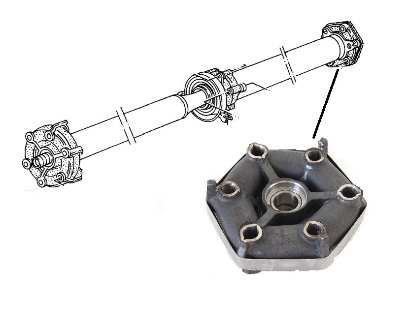 Cardanasrubber V6 achterste