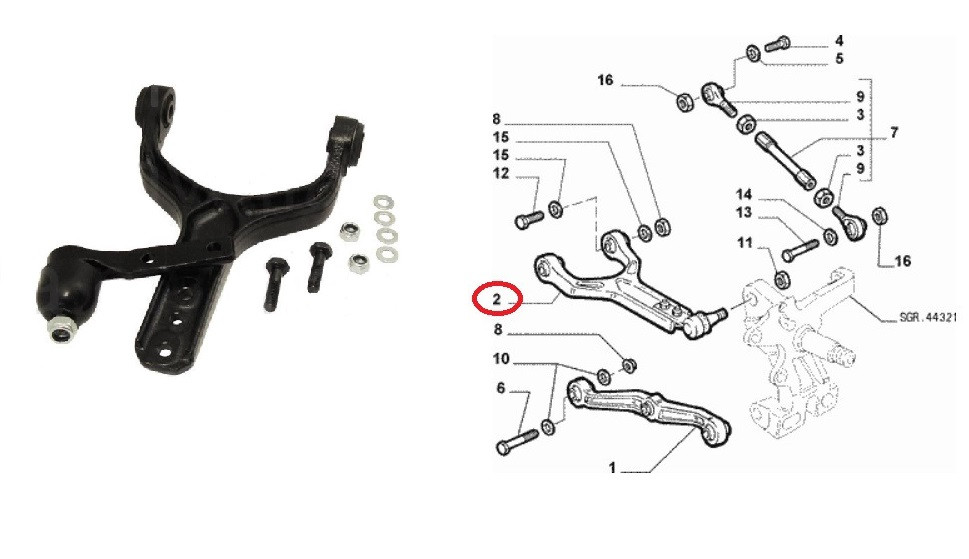 Draagarm GTV/Spider 916