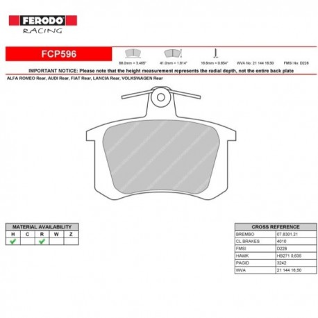 Ferodo DS 2500 remblokset achter