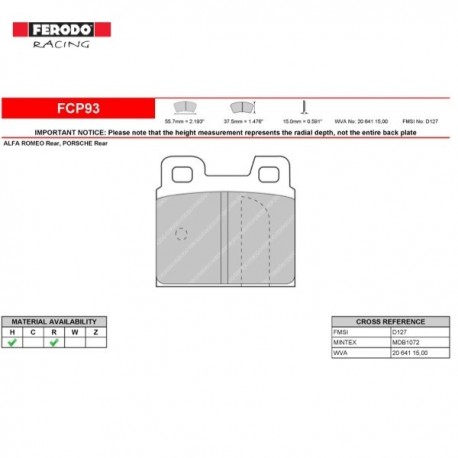 Ferodo DS 2500 remblokset achter