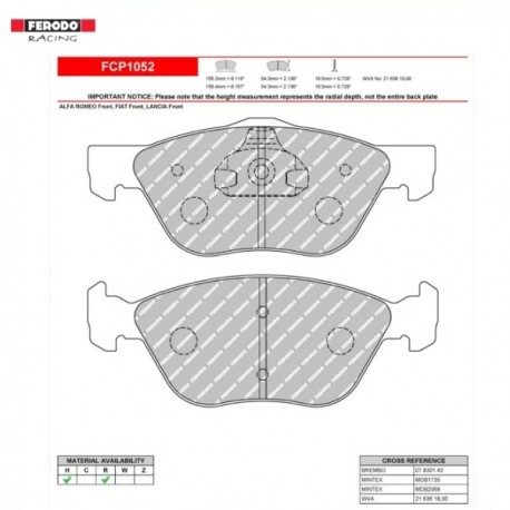 Ferodo DS 2500 remblokset voor