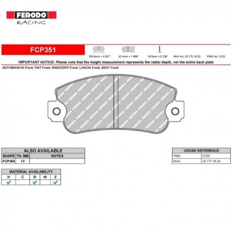 Ferodo DS 2500 remblokset voor