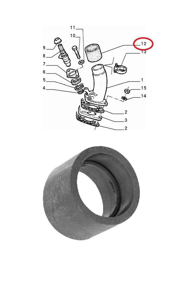 Inlaatrubber V6 OT (alfa 75/90/GTV6)
