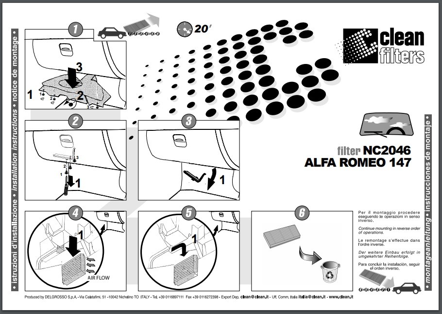 Interieurfilterset 147/156FL /GT