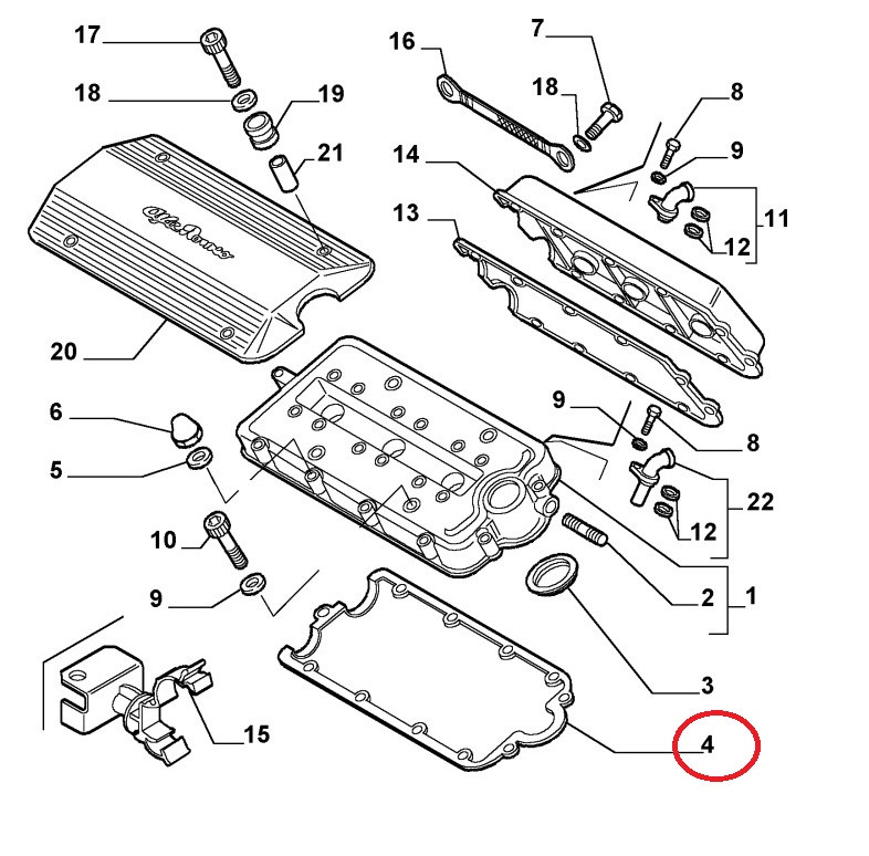Klepdekselpakking V6 24V links