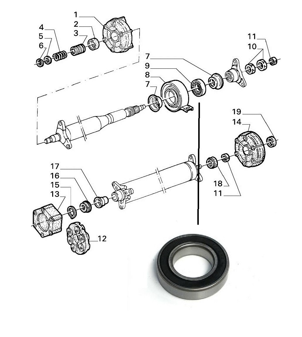 Lager ophangsteun 75/90V6 GTV6