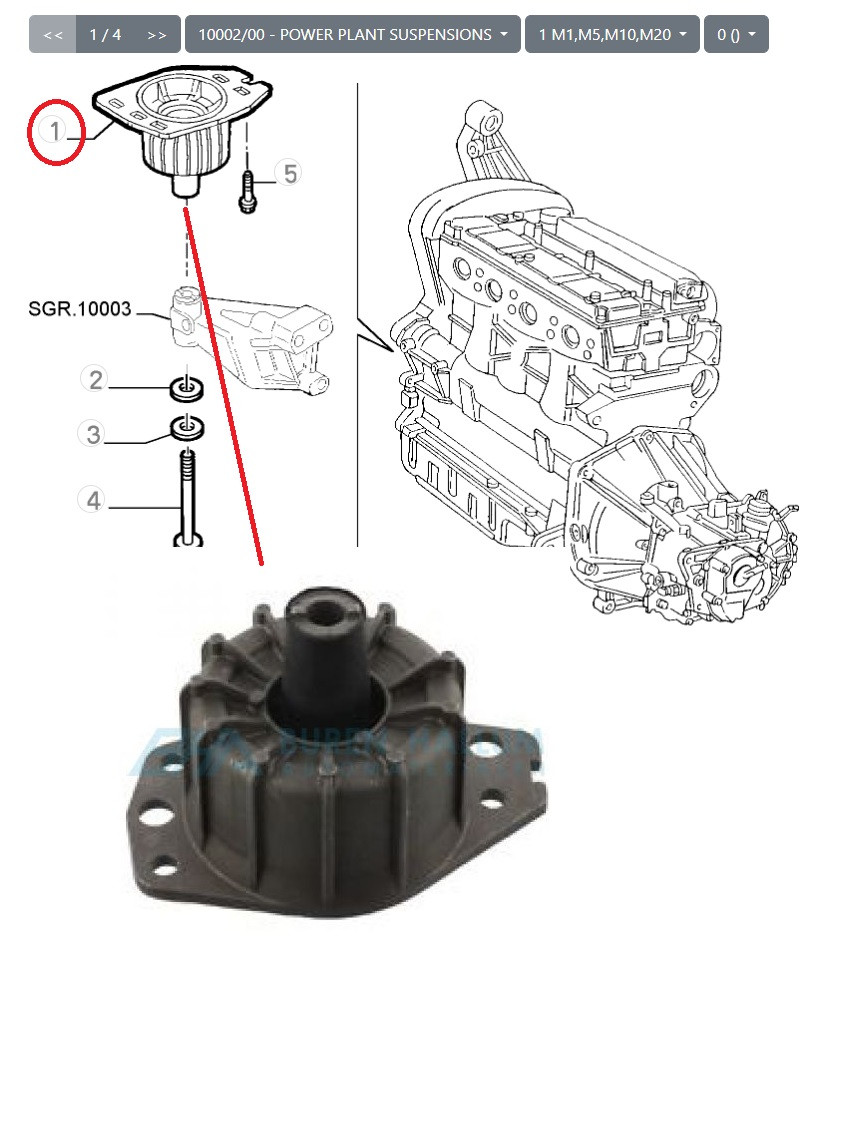 Motorsteun Alfa 147 1.6 TS 16V (105/120PK)