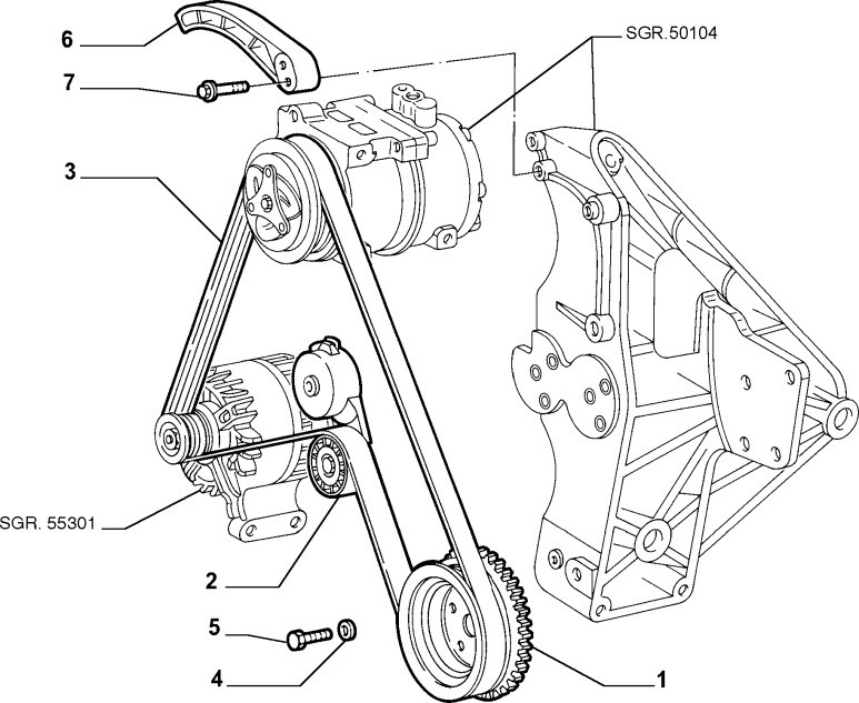Multiriem div Fiat/Alfa met Airco