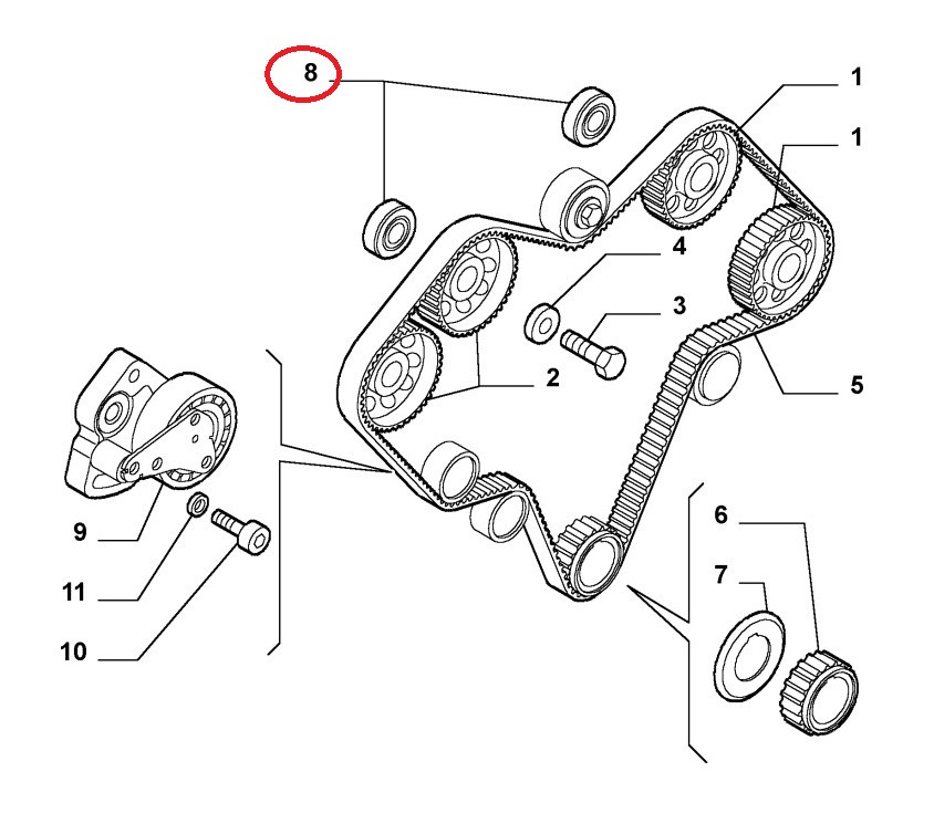 Nokkenas keerring o.a 75 V6