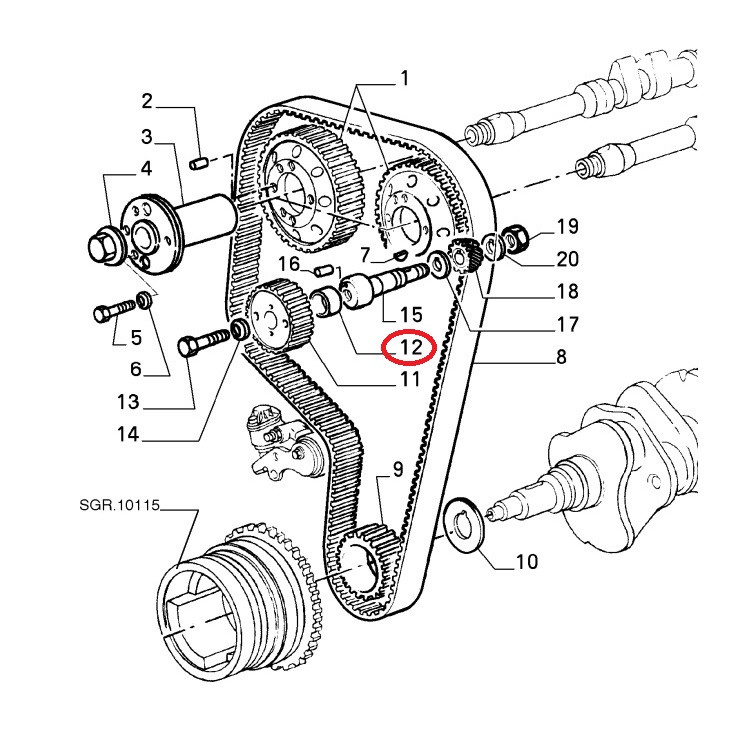 Nokkenas keerring o.a 75 V6