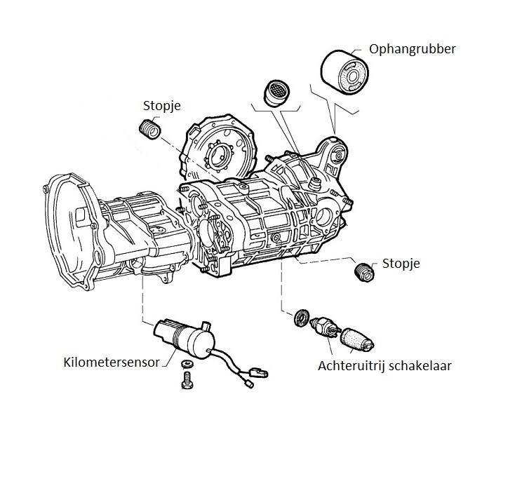 Ophangrubber versn.bak achter