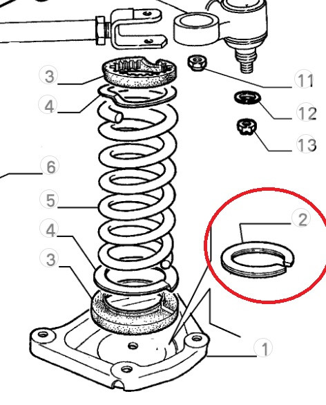 Opvulring Voor veer 105/115 serie 10 mm