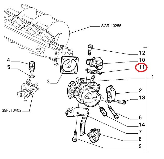 Pakking Gasklephuis div TS 16V