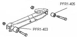 Powerflexbusset achterste draagarm