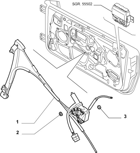 Raammechaniek Alfa GT links