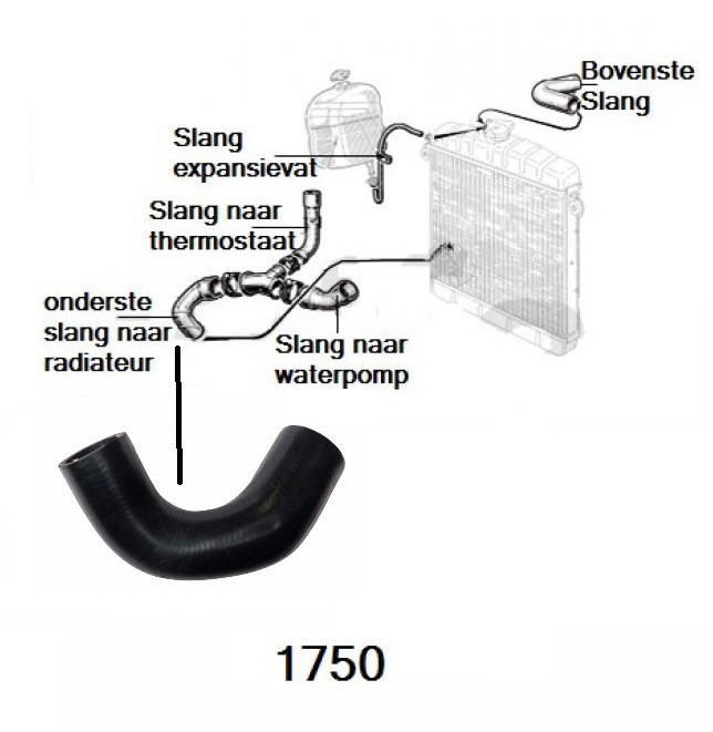 Radiateurslang 1750 naar radiateur
