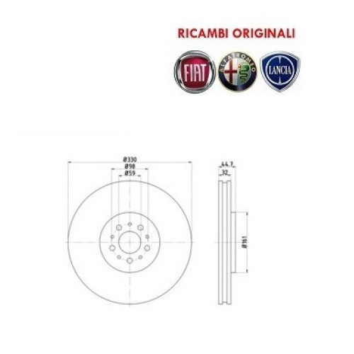 Remschijf 147/156 GTA voor 330mm