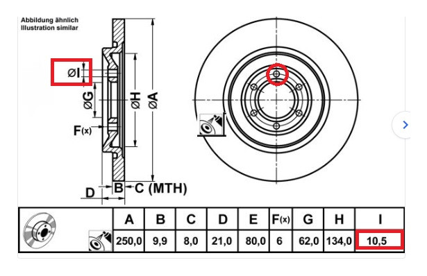 Remschijf 75 TS/V6 achter