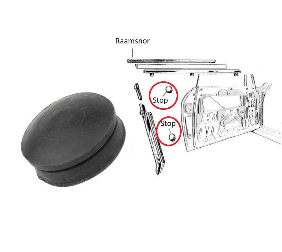 Rubber rond in deur Bertone