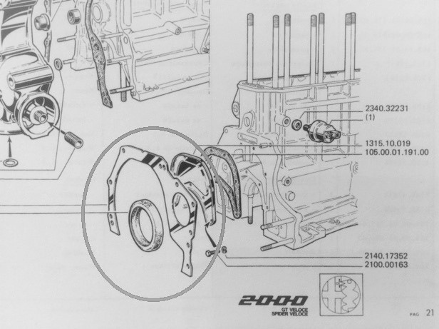 Spacer tussen motor en versn.bak OT Nord