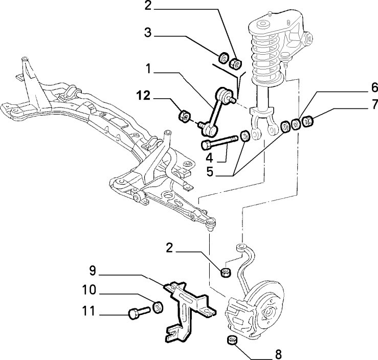 Stabilisator bevestigingsarm 147/156/GT voor