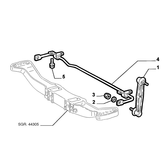 Stabilisatorstang rubberset achter