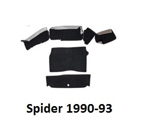 Tapijtset Spider 1990-93 kofferbak zwart