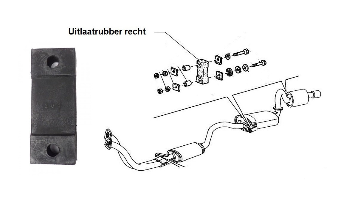 Uitlaatrubber recht