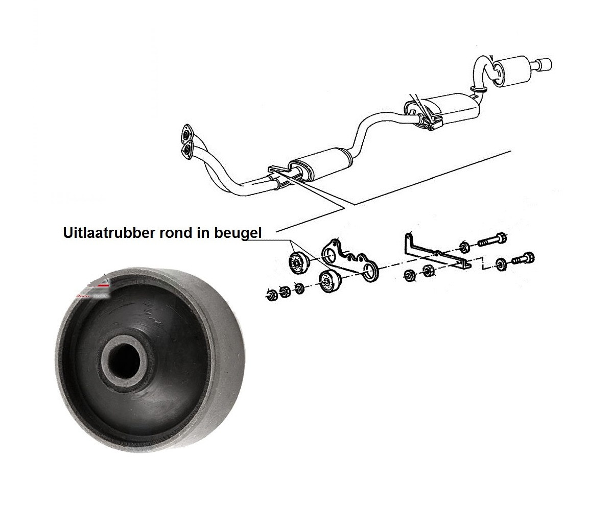 Uitlaatrubber rond