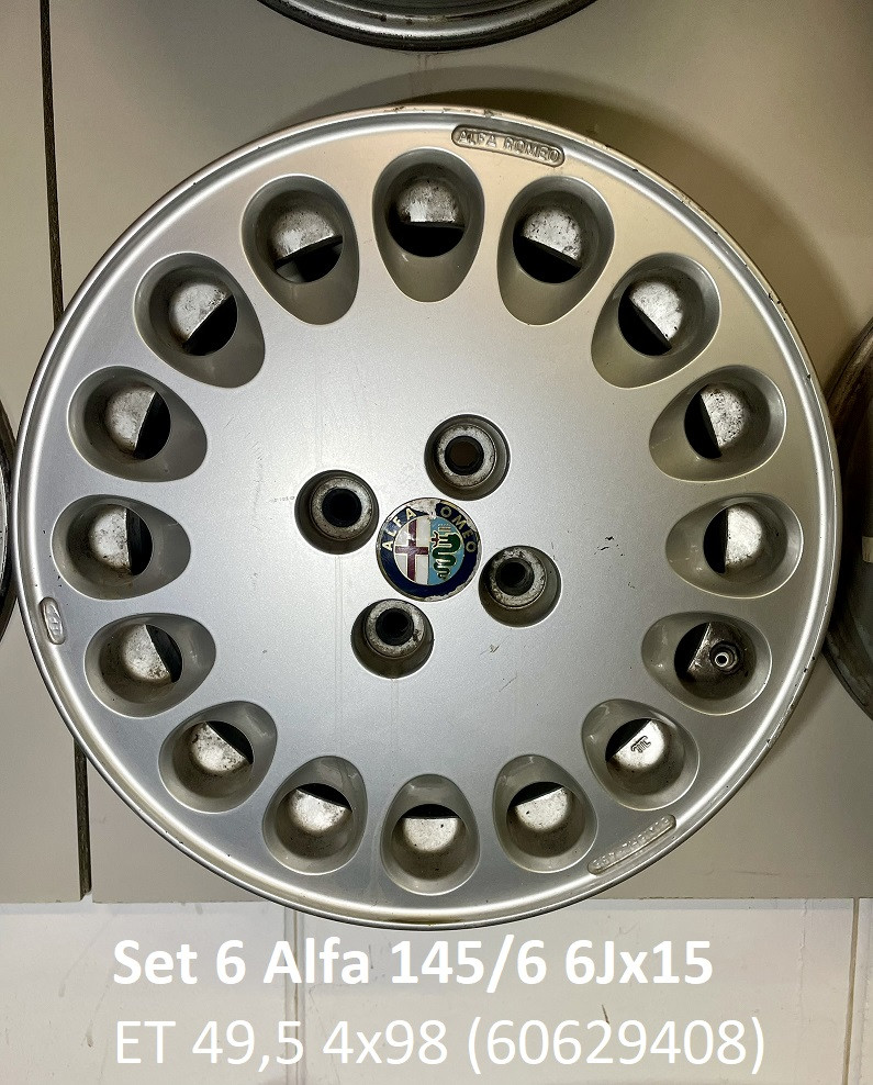 Velgset Alfa 145/6 6Jx15 ET 49,5 4x98