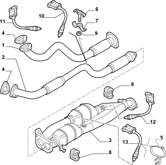 Voorpijp Alfa 147/156/GT/GTV/Spider 3.2V6 links