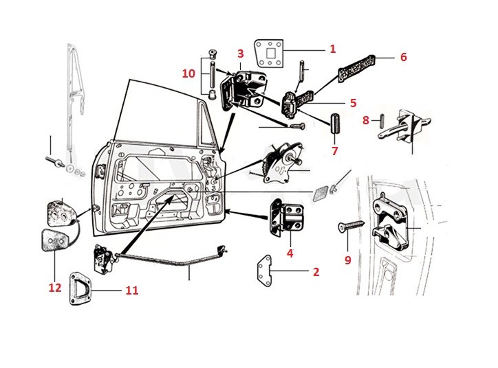Vulplaat bov.scharnier Bertone 2e serie