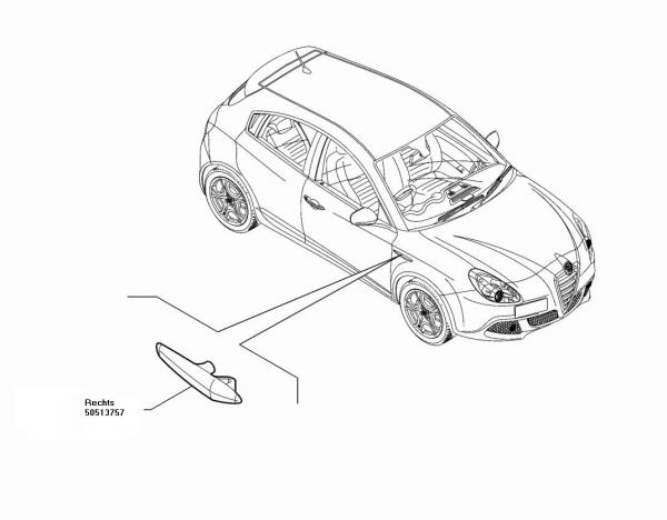 Zijknipperlicht Giulietta rechts