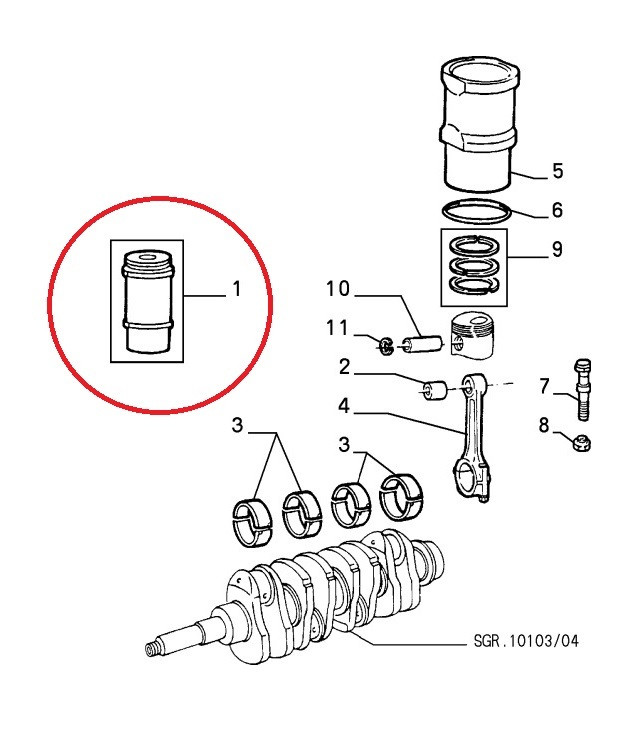 Zuiger en Bus Alfa 75/164 2.0 TS 8V
